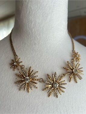Icing Gold Floral Crystal Necklace